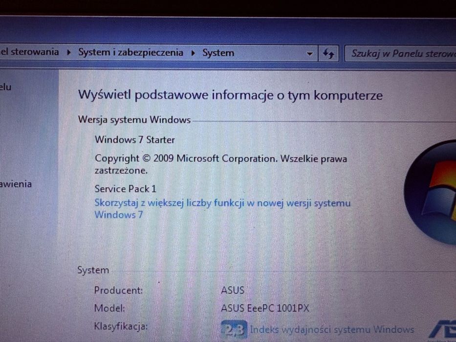 ASUS EeePC 1001PX Windows 7 Starter 1GB RAM