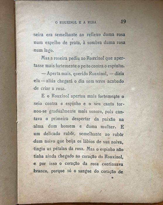 O Rouxinol e a Rosa e outros contos Oscar Wilde 1921 1 edicao