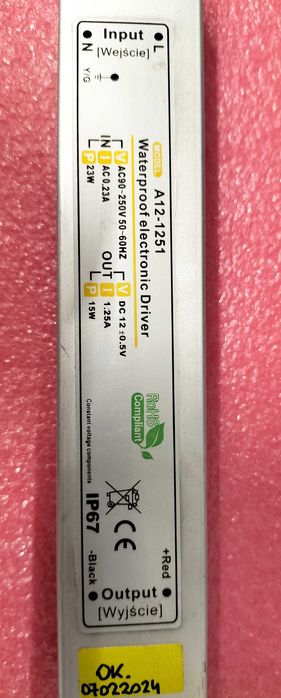 Transformator z 230V na 12V wododporny