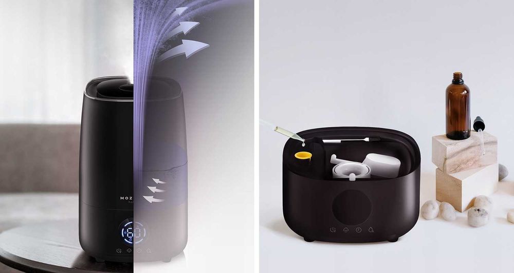 AUTOMATYCZNY Nawilżacz powietrza lampka nocna jonizator dyfuzor ZESTAW