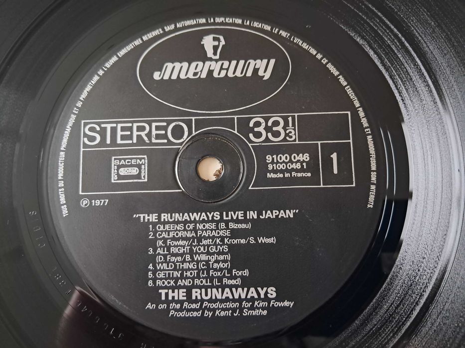 The Runaways  Live In Japan  LP  WINYL EX/EX