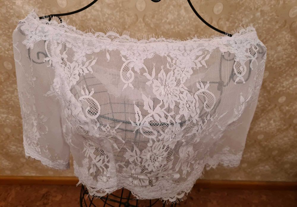 Bolero noiva casamento casaquinho tam.40/42 renda branco