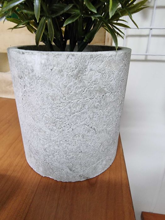 Sztuczne kwiaty Asparagus Kwiat zielony w gipsowej doniczce donicy