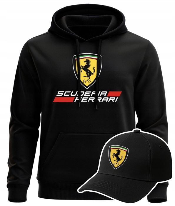 Bluza Ferrari męska SCUDERIA + Czapka z daszkiem rozm od S do 2XL