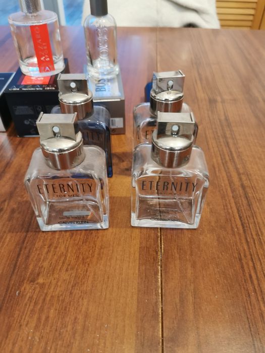 Butelki opakowania po perfumach męskich, wszystko Orginał. Komplet.