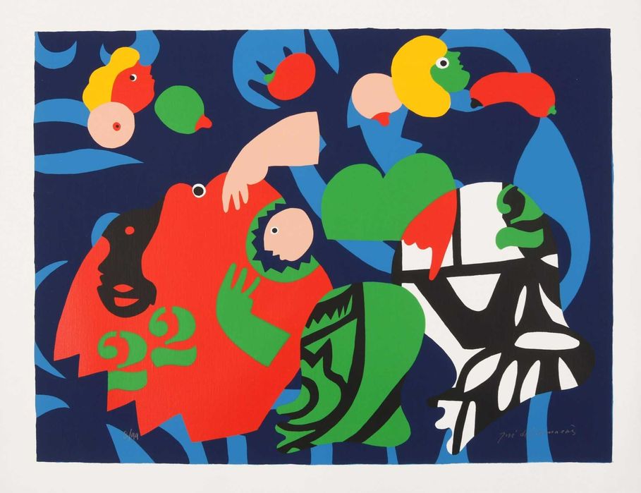 Ilha dos Amores III, serigrafia em telas de José de Guimarães
