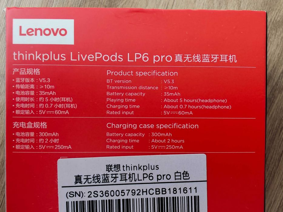 Słuchawki bezprzewodowe Lenovo thinkplus LivePods LP6 Pro