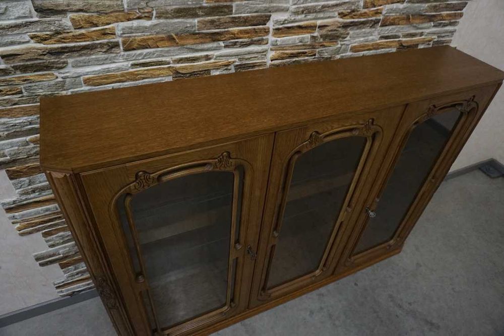 Witryna Dębowa Stojąca / Wisząca Barek Gablota szer. 155 cm (p-1374)