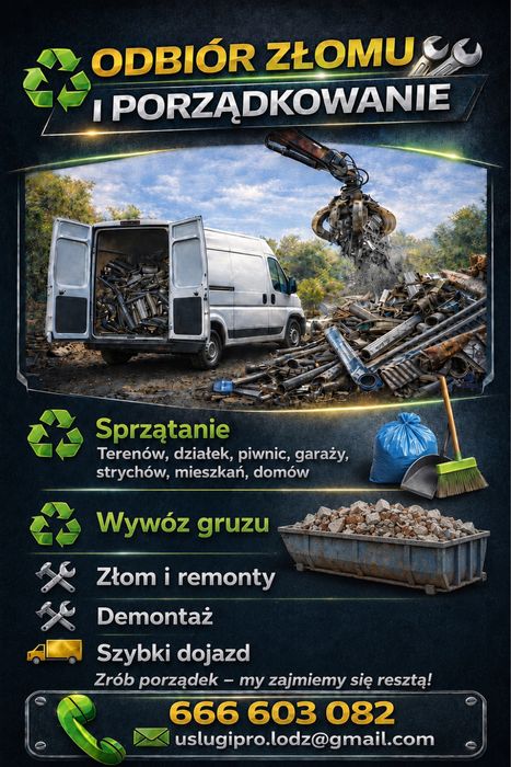 Odbiór złomu  porządkowanie  wywóz gruzu