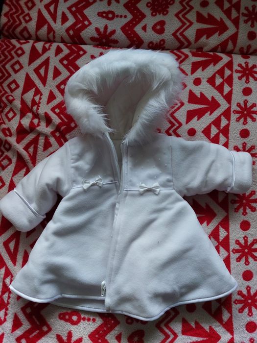 Ubranko zimowe do chrztu dla dziewczynki 62