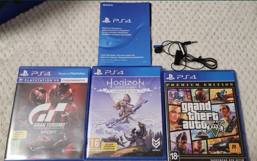 PlayStation 4 Slim 1TB новая + 5игр