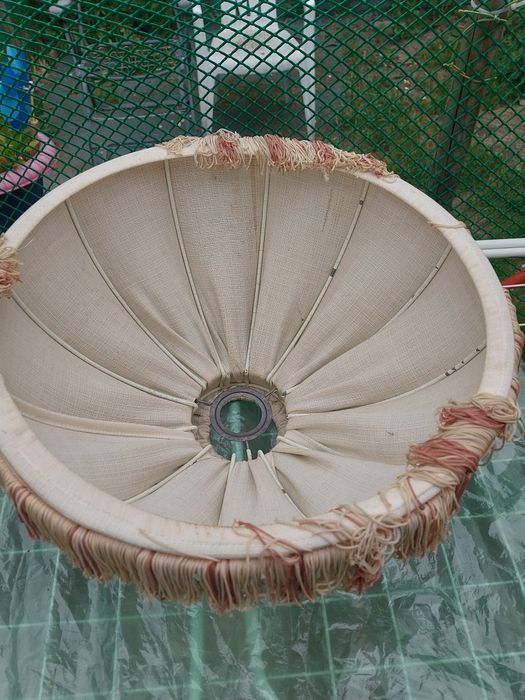 Abażur z frędzlami płócienny do lampy