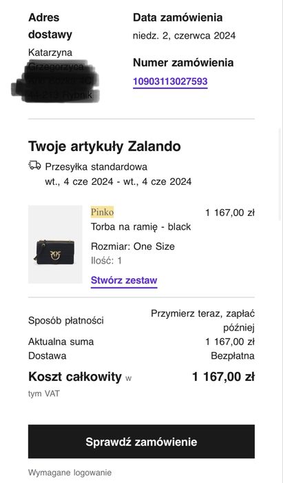 Torebka Pinko czarna