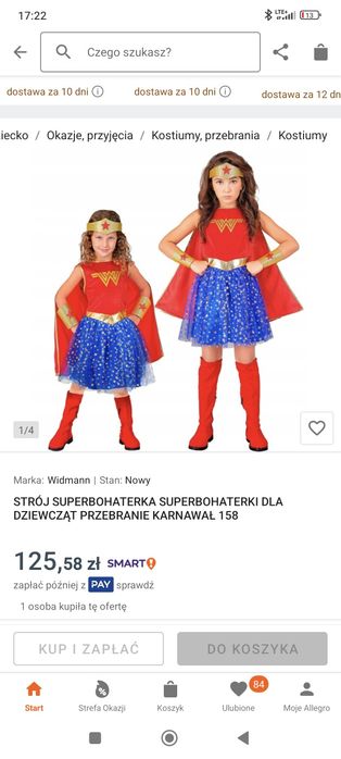 Kostium strój przebranie na bal sukienka wonder woman DC 104 110