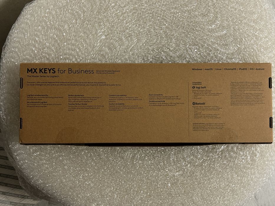 Безпровідна клавіатура з цифровим блоком Logitech MX Keys (Bolt) ANSI US/UA з якісним гравіюванням