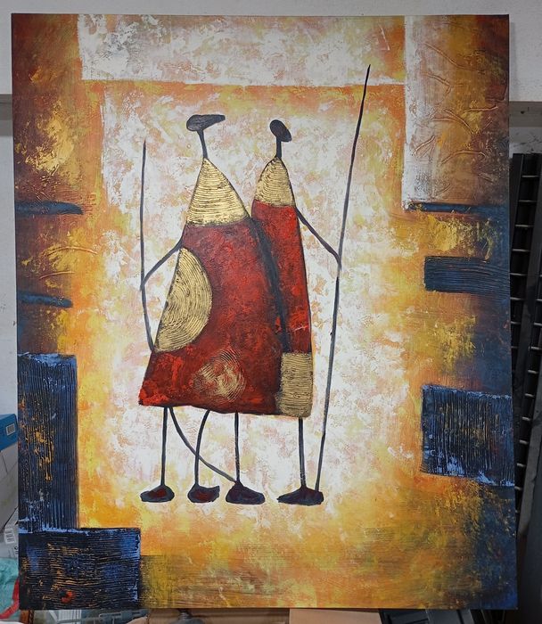 Ethnic Painting on Large Canvas, 119.5 cm x 99.5 cm