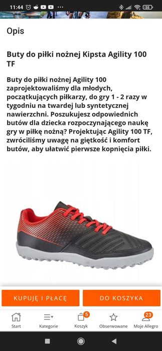 Sprzedam buty do piłki nożnej roz 33