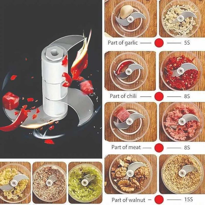 Picador Elétrico Portátil de 250ml com Lâminas Afiadas