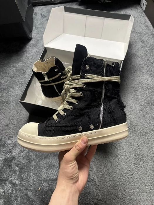 Кеды Rick Owens ramones distressed high