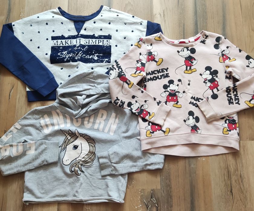 Bluza dresowa Cropp top, Miki, jednorożec, sweter h&mroz 146/152
