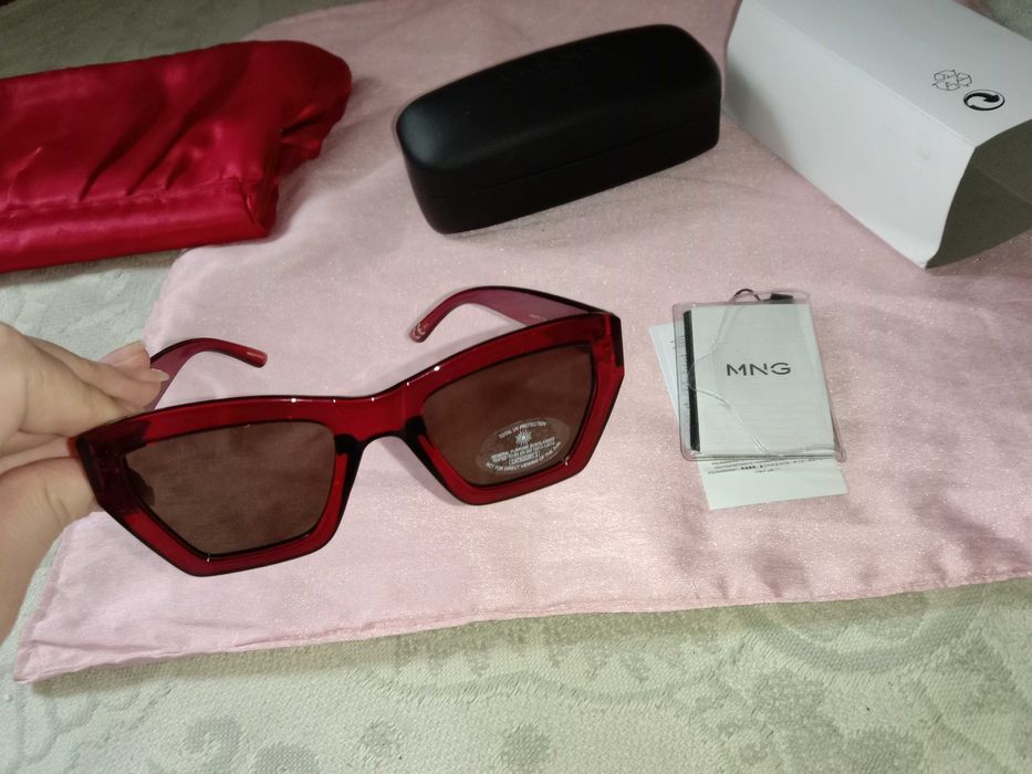 Очки красные солнцезащитные MNG Celine cat eye кошки