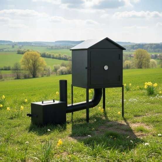 Fabrycznie Nowa Wędzarnia Ogrodowa Metalowa Stalowa Z Paleniskiem 50x50x70cm Spawana Zestaw Do Wędzenia Mięs Ryb Serów Domowa Trwała