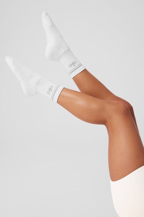 Шкарпетки Alo Yoga Throwback Sock (ОРИГІНАЛ) унісекс, white (білі)