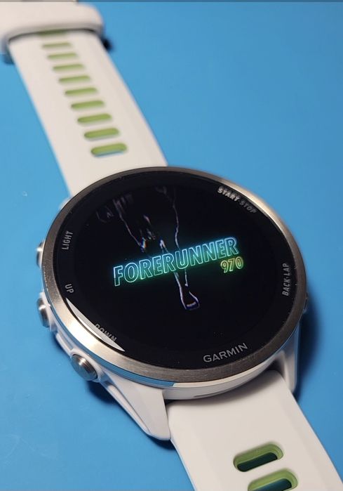 Смарт- годинник GARMIN, Forerunner 970,  AMOLED- дісплей, Whitestone/YELLOW Titanium