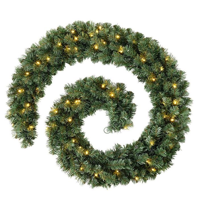 Різдвяна штучна ялинкова гірлянда з підсвіткою — 2,7 м