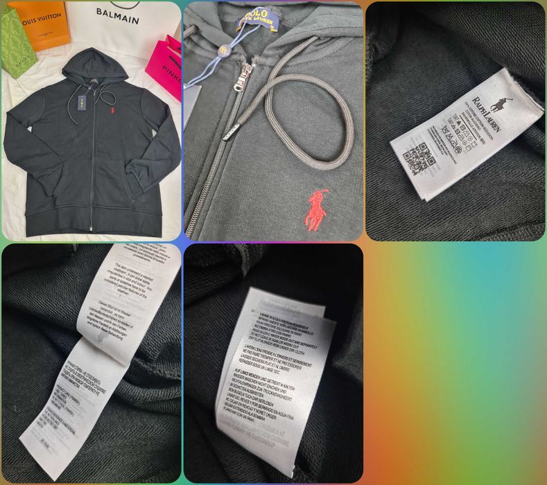 Bluza męska rozpinana kaptur ea7 maly znaczek ralph logowane