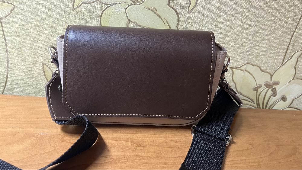 Сумка шоколадно-бежева
