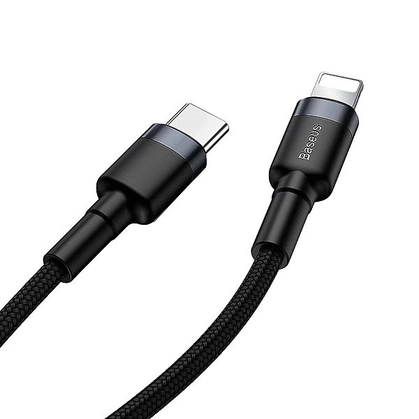 Kabel Baseus CATLKLF-G1 Lightning - USB-C PD QC 18W 480Mb/s 1m - czarn