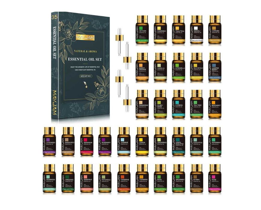 Zestaw olejków eterycznych 35 × 5 ml aromaterapia mix zapachów