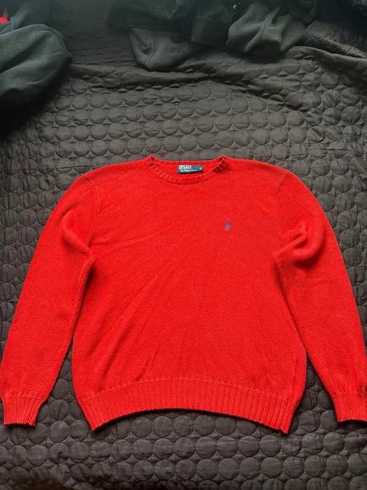 Sweter Polo Ralph Lauren czerwony klasyk logo – 100% bawełna  - unisex