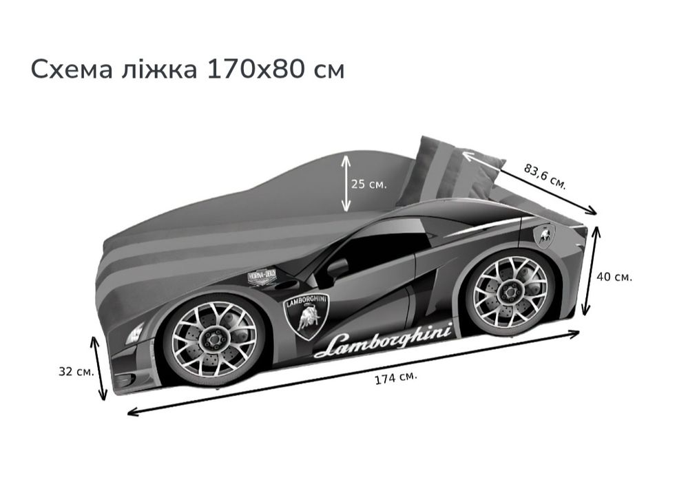 Дитяче ліжко-машинка
