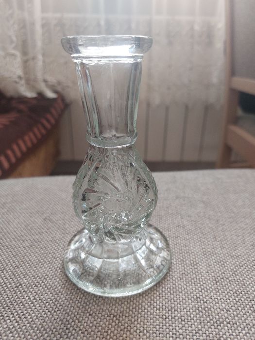 Wazonik szklany 13 cm prl vintage