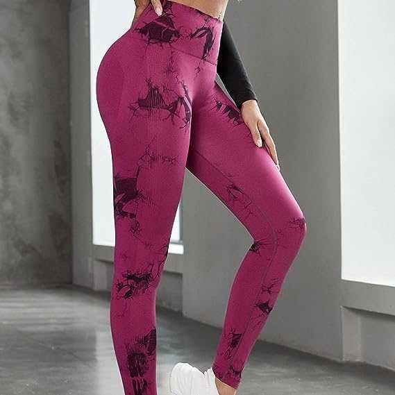 Nowe damskie Legginsy/Niebieskie Marmur/Joga/Bezszwowe/Sport /647-XL