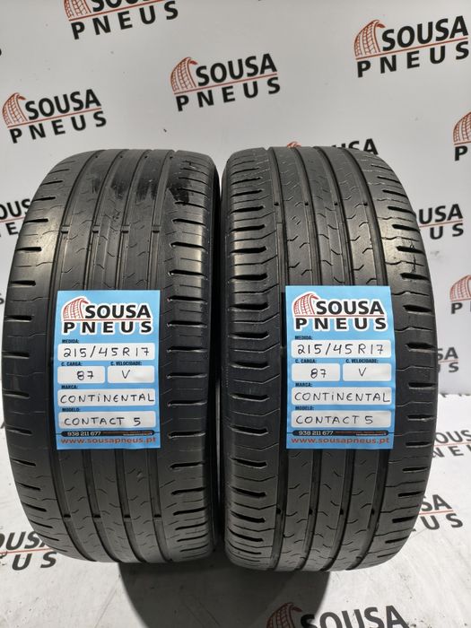 2 pneus semi novos 215-45R17 Continental - Oferta dos Portes