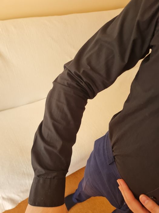 Koszula czarna elegancka garniturowa męska ciemna vistula