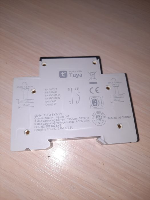 Tongou TO-Q-SY2-JWT wi-fi / TO-Q-SY2-JZT зігбі реле на 63Ампера.
