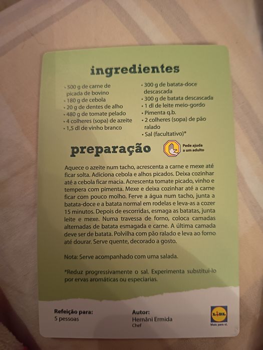 Coleção de cartas, receitas Lidl