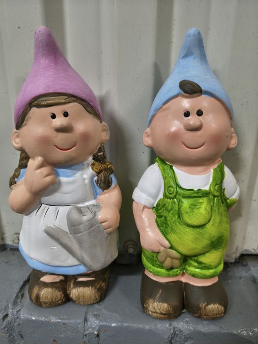Figurki ceramiczne dzieci skrzaty dom ogród taras