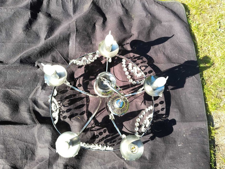 Żyrandol ozdobny kryształowy + 2 lampy