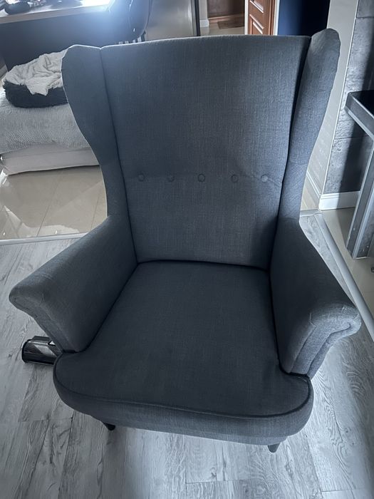 Sofa trzyosobowa oraz dwa fotele uszaki IKEA STRANDMON komplet