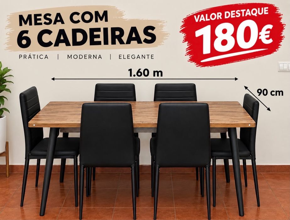 Mesa com 6 cadeiras