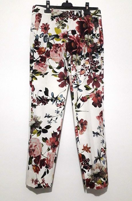Calças chino padrão floral Zara Tam 36 Novas c/ etiqueta