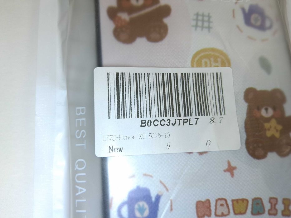 Z280 Etui Case Honor X8 5G Kawaii Miś Z Uchwytem PopSocket Nowe