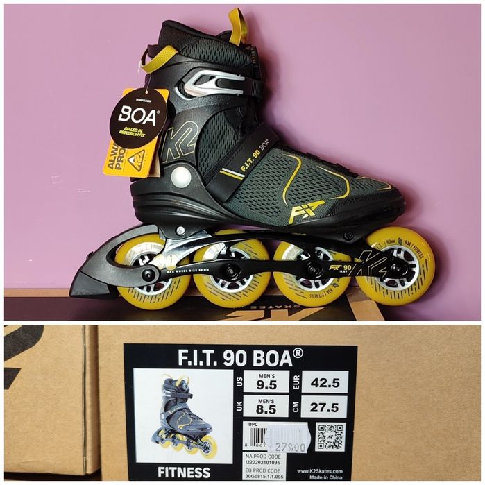 Fabrycznie NOWE - Rolki K2 F.I.T. 90 BOA Men's Fitness - r. 42,5