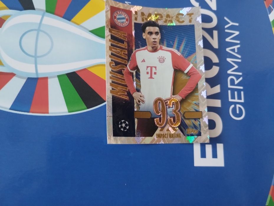 Topps champions league 2023/2024 mega rzadka naklejka jamal gold