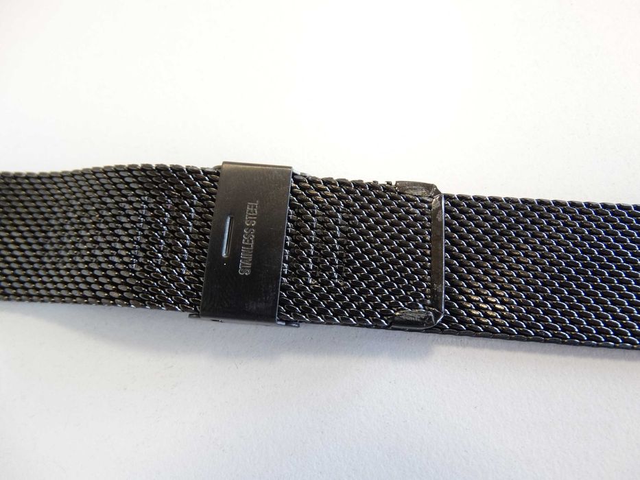 Bransoleta mesh 24mm do zegarka siatkowa czarna PVD milano